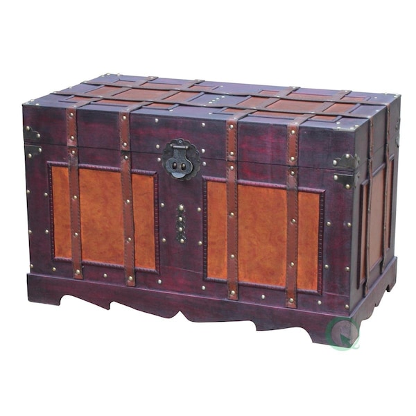 Paisaje Large Antique Style Steamer Trunk, Decorative Storage Box PA3177865 - main